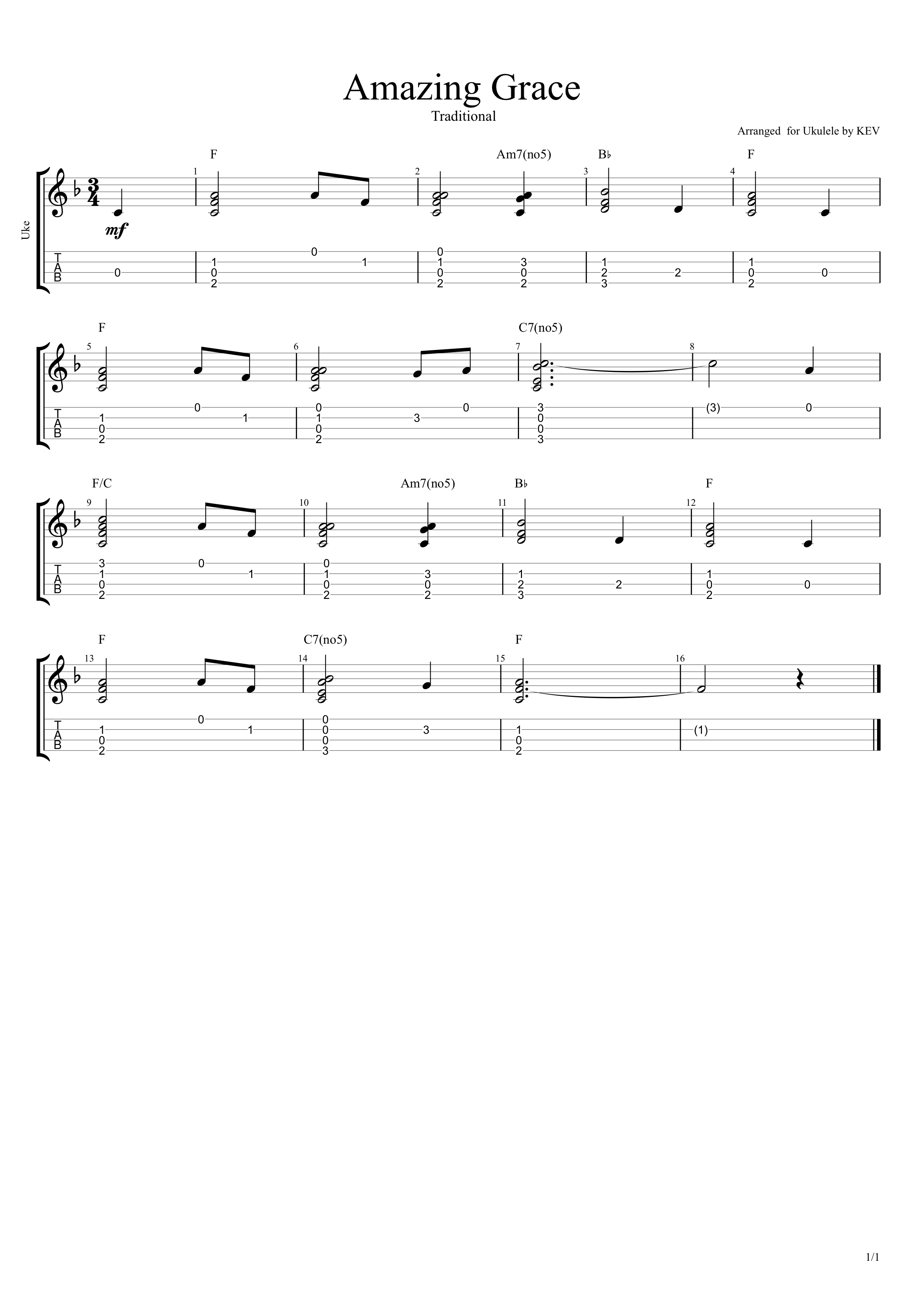 Amazing Grace Easy Fingerstyle Arrangement The Tiki Nation