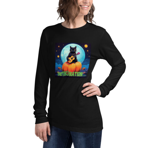 Black Cat Halloween Long Sleeve Tee - Image 2