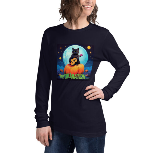 Black Cat Halloween Long Sleeve Tee - Image 4