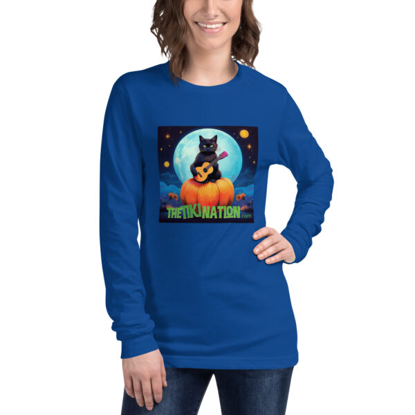 Black Cat Halloween Long Sleeve Tee - Image 5